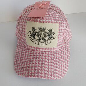 Juicy Couture Pink Houndstooth Women's Baseball Cap NWT
